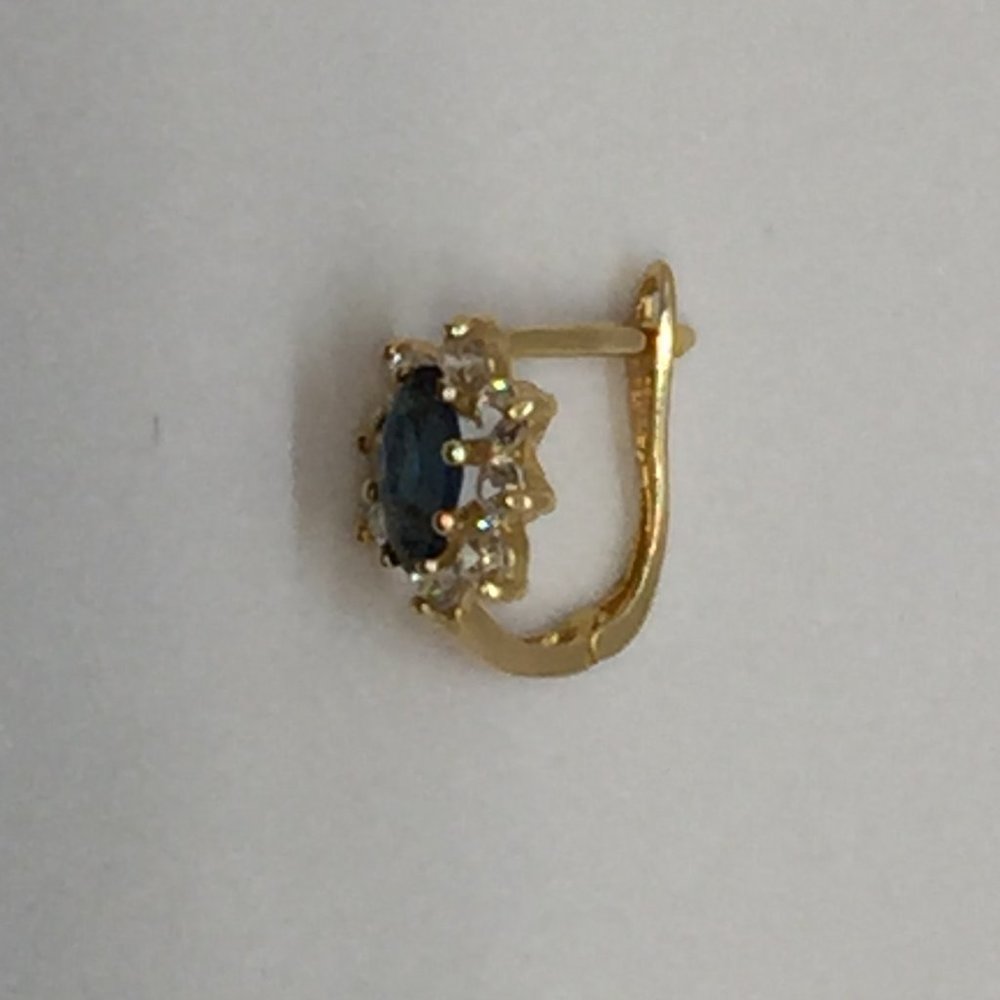 Blue Sapphire & Diamond Accents Earrings 14K gold - Picture 3 of 4